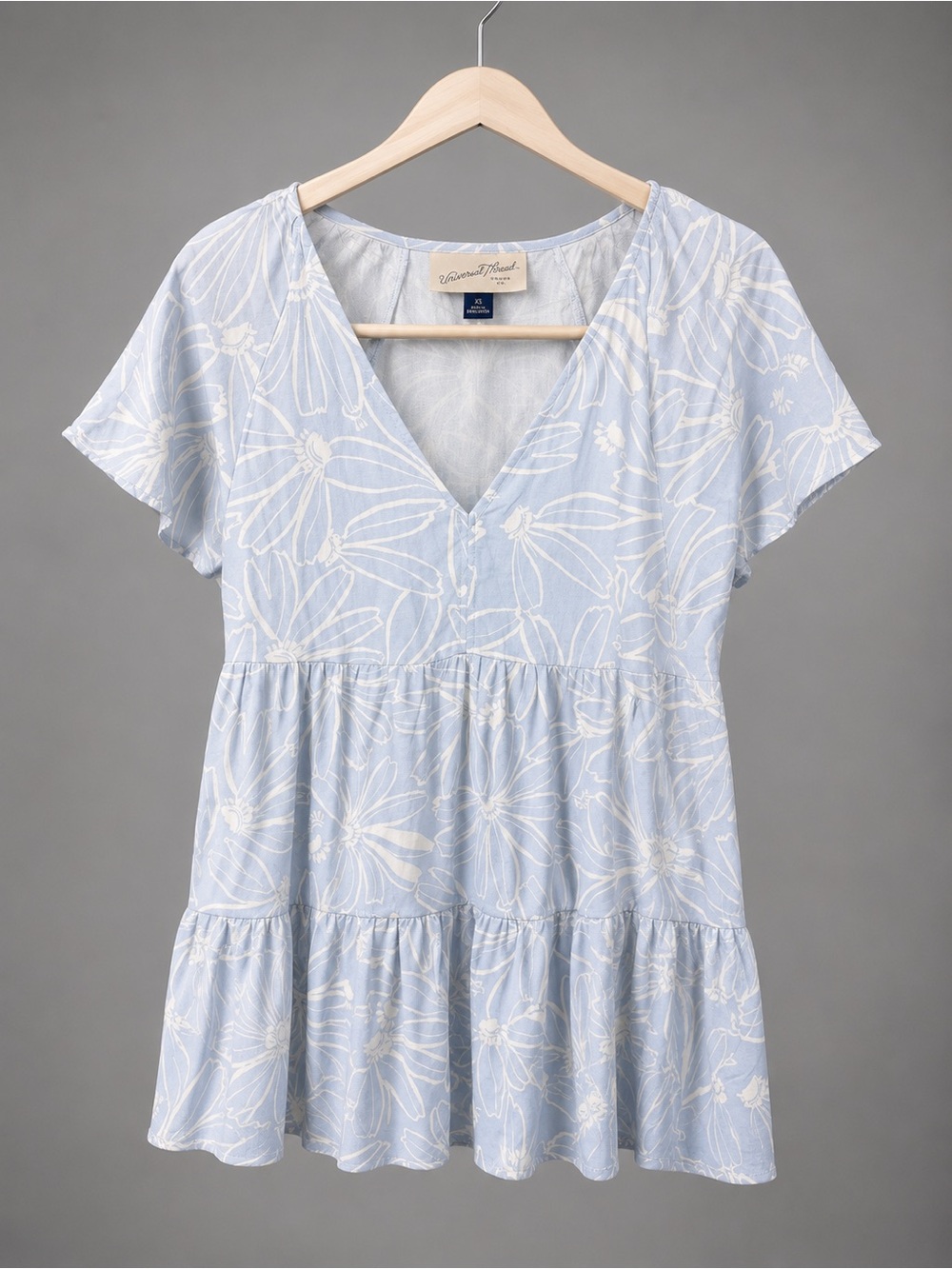Universal Thread Light Blue & White Floral Mini Dress
